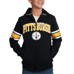 Pittsburgh Steelers Boys Helmet Full Zip Hoodie size M
